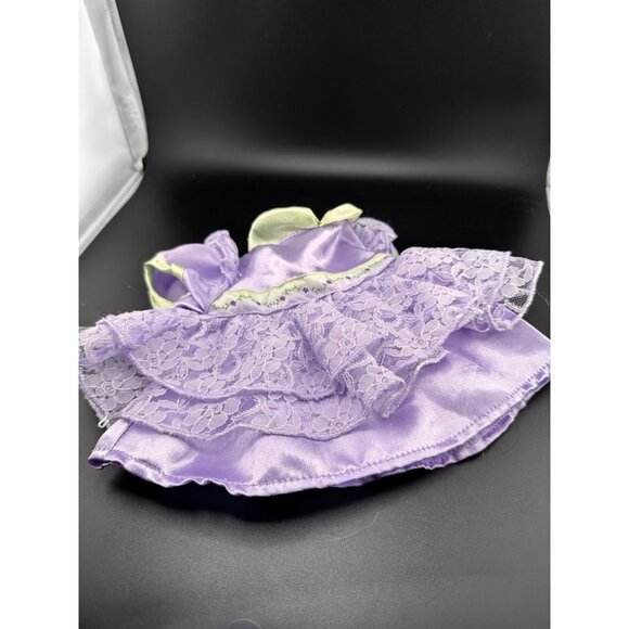 Cabbage Patch Kids Dolls Dress For 14” 16” Purple Satin Lace Coleco Vtg - Picture 3 of 9